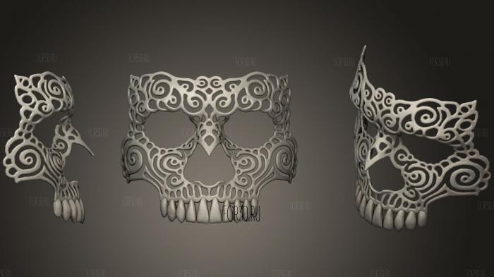 Venetian Skull Mask stl model for CNC